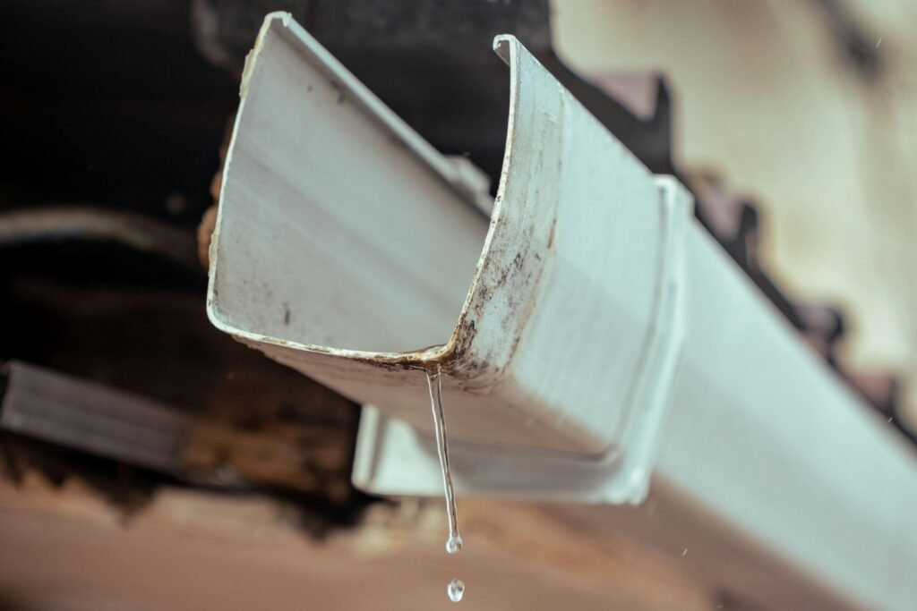 Broken and leaking gutter
