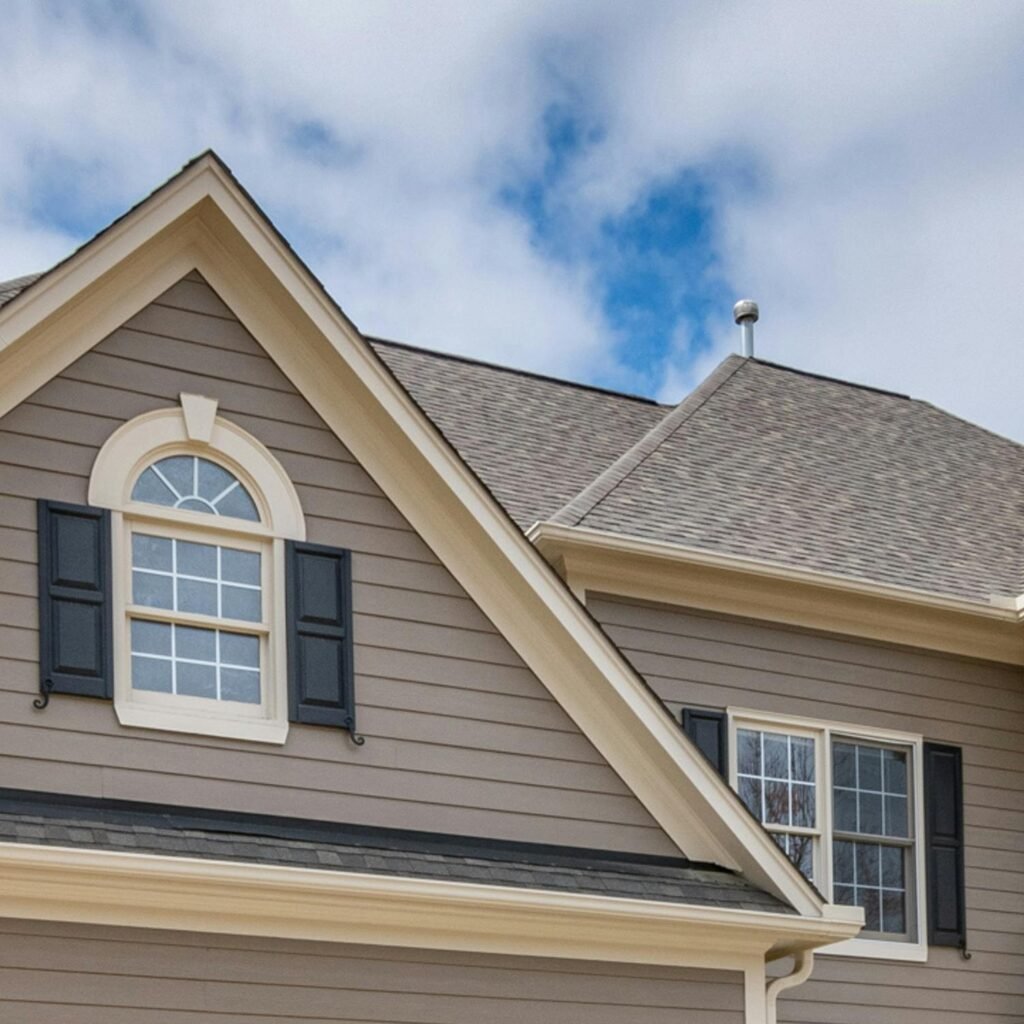 House with roofline and gutters